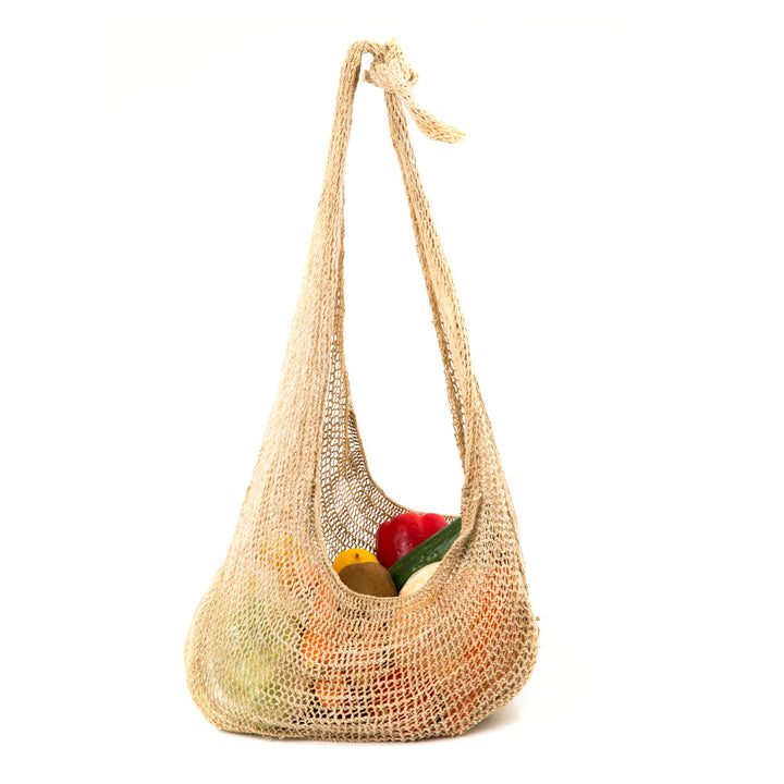 natural fibre simbuta bilum with fruits inside