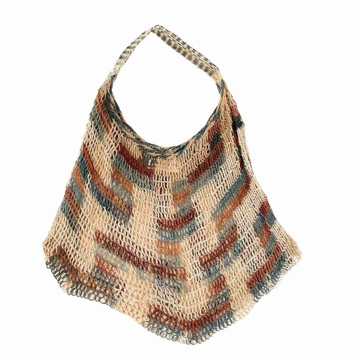 Flat lay of natural tone bilum steps pattern.