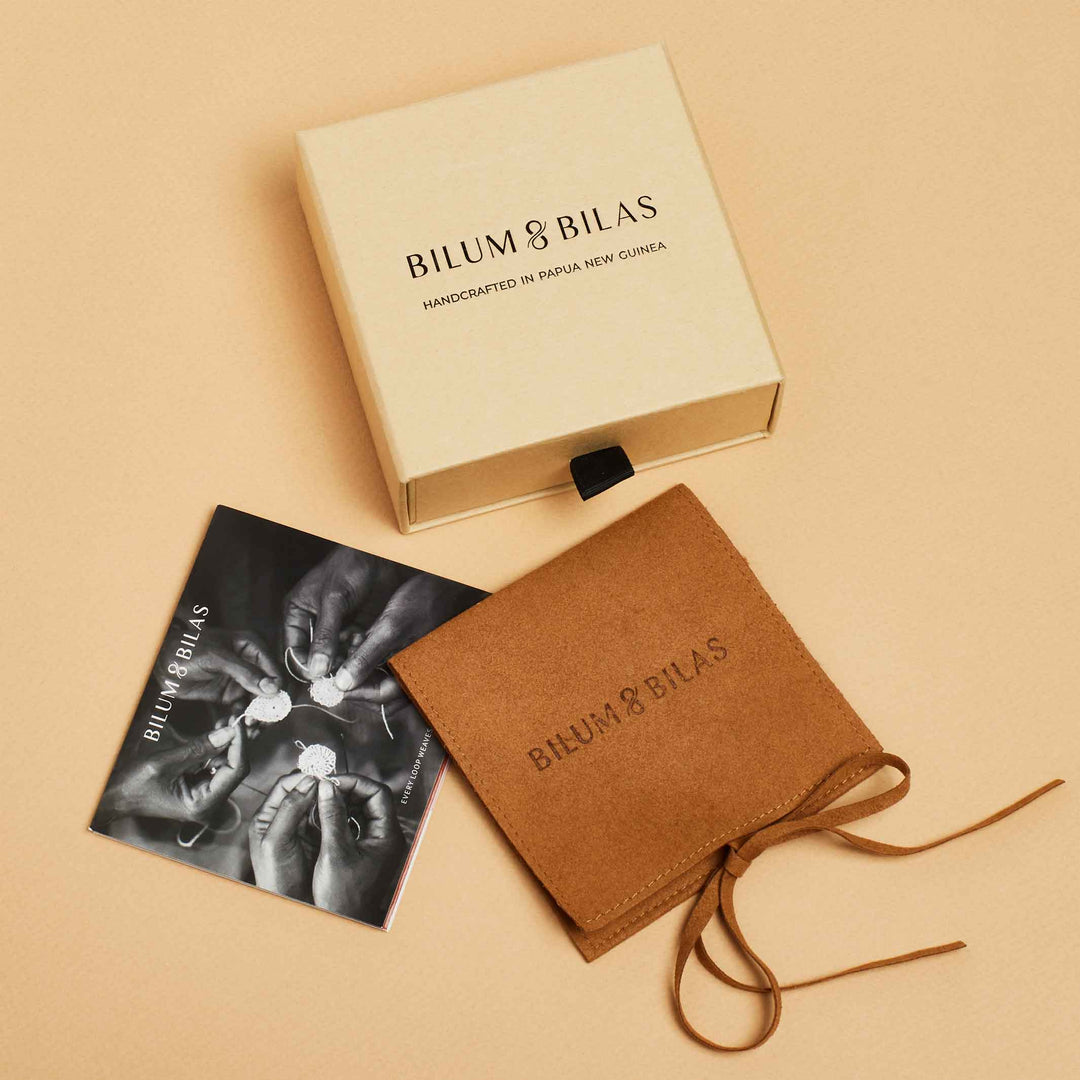 Bilum and Bilas jewellery packaging example