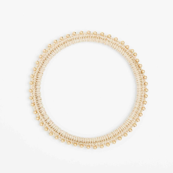 Nambis gold beaded woven bangle #Gold