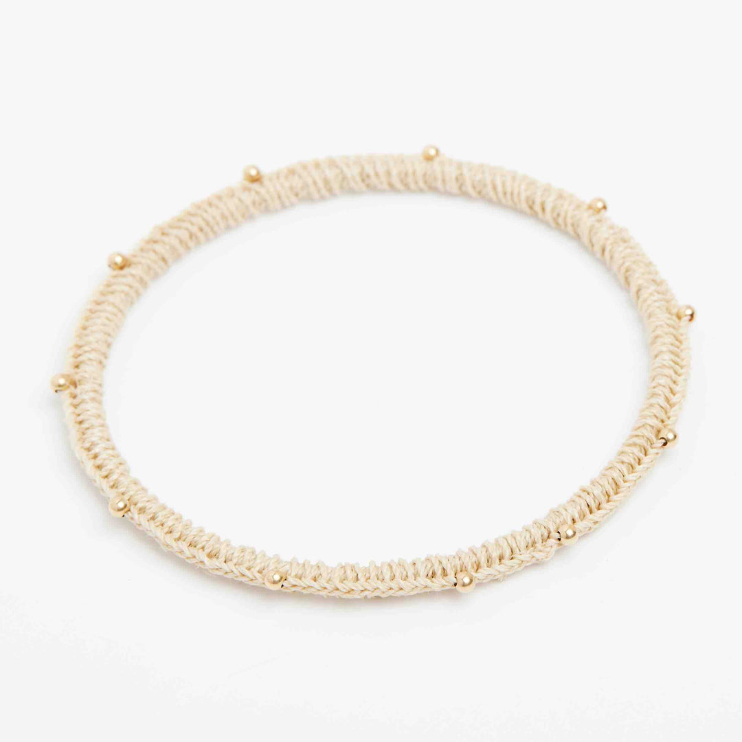 Gold beaded woven Nambis Namal Bangle #Gold