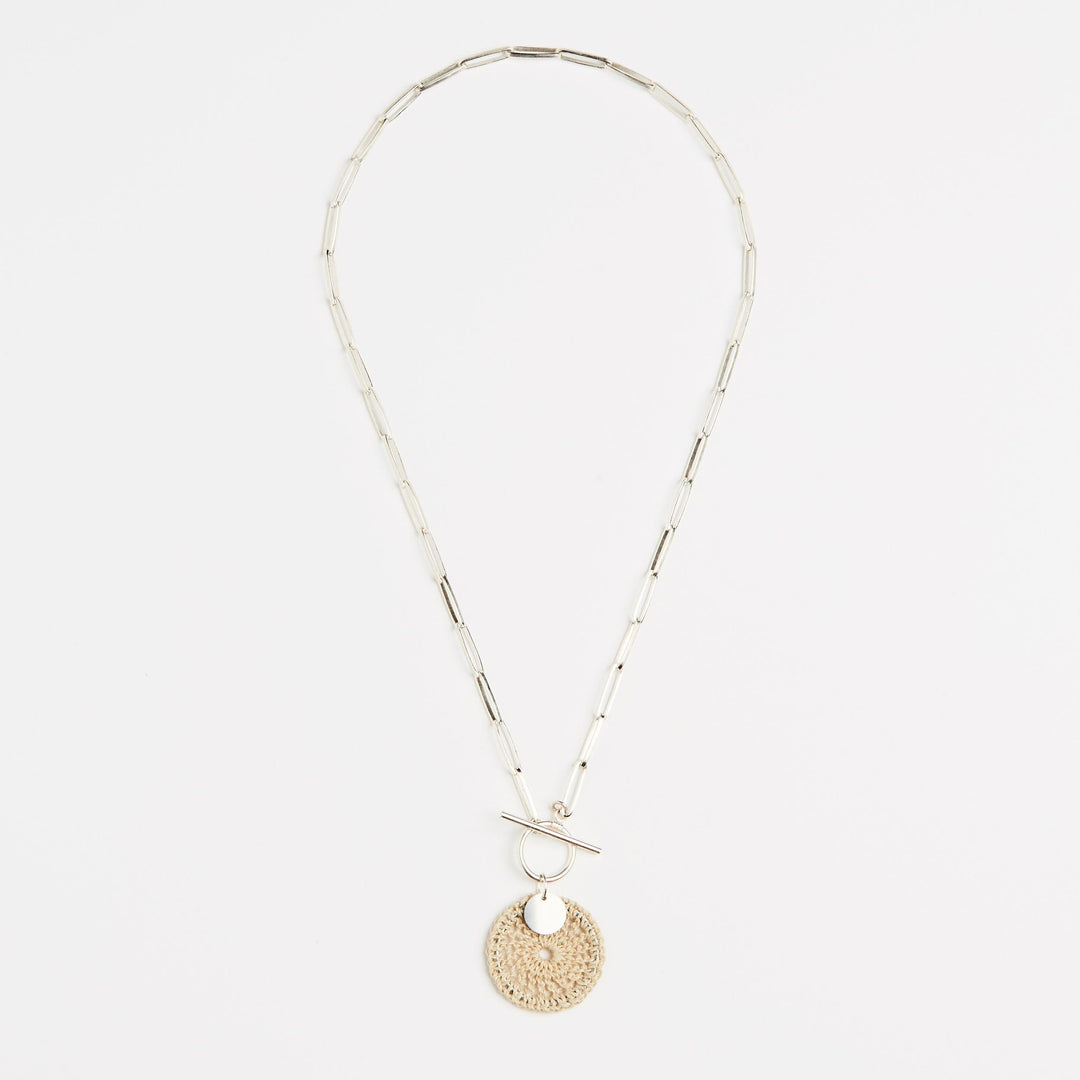 Bilum and Bilas sterling silver Totem Link necklace with toggle fastening and charm pendant