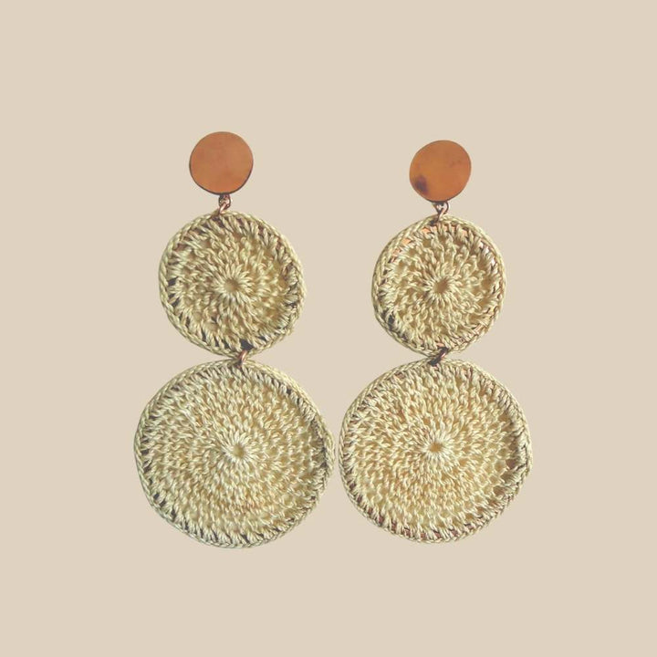 Rose Gold Double Disc Earrings