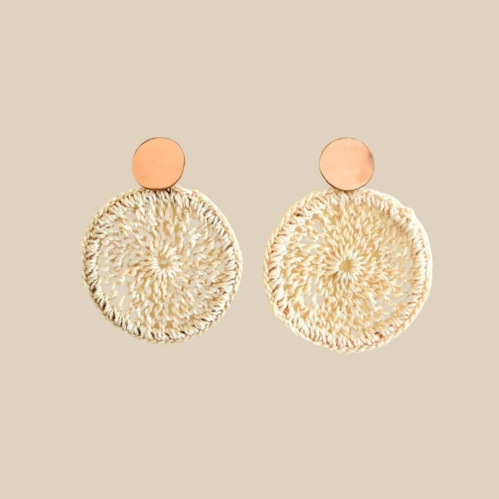 Rose Gold Stud Disc Earrings