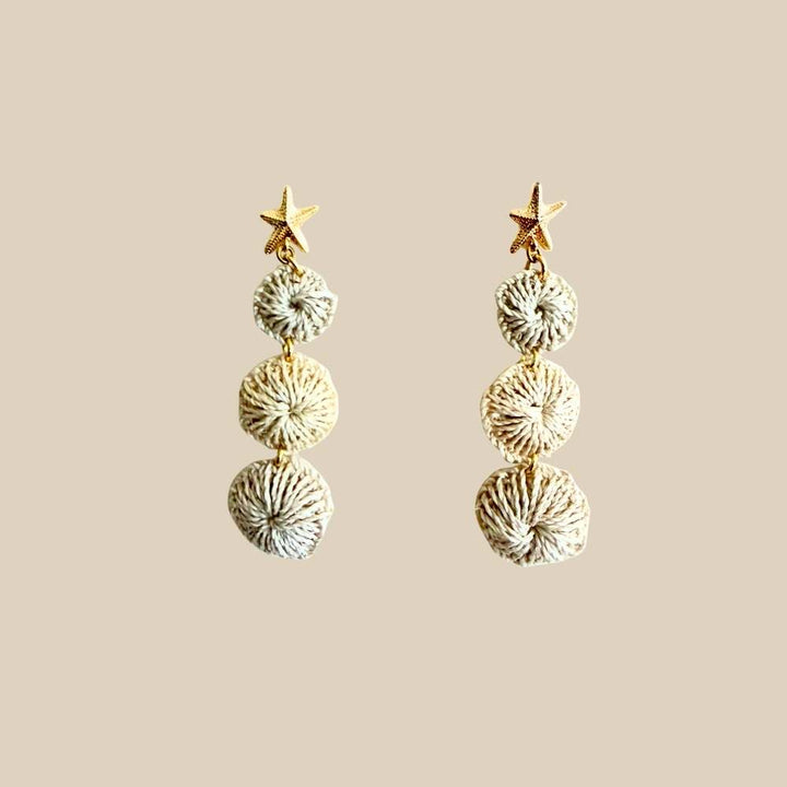 Natural Star Fish Droplet Earrings