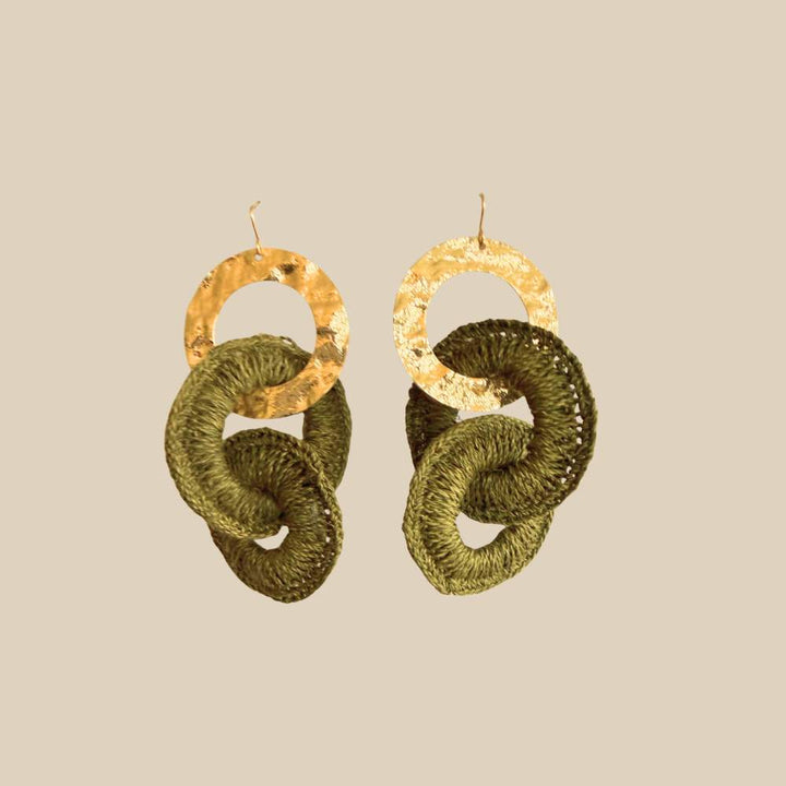 Green Double Hoops