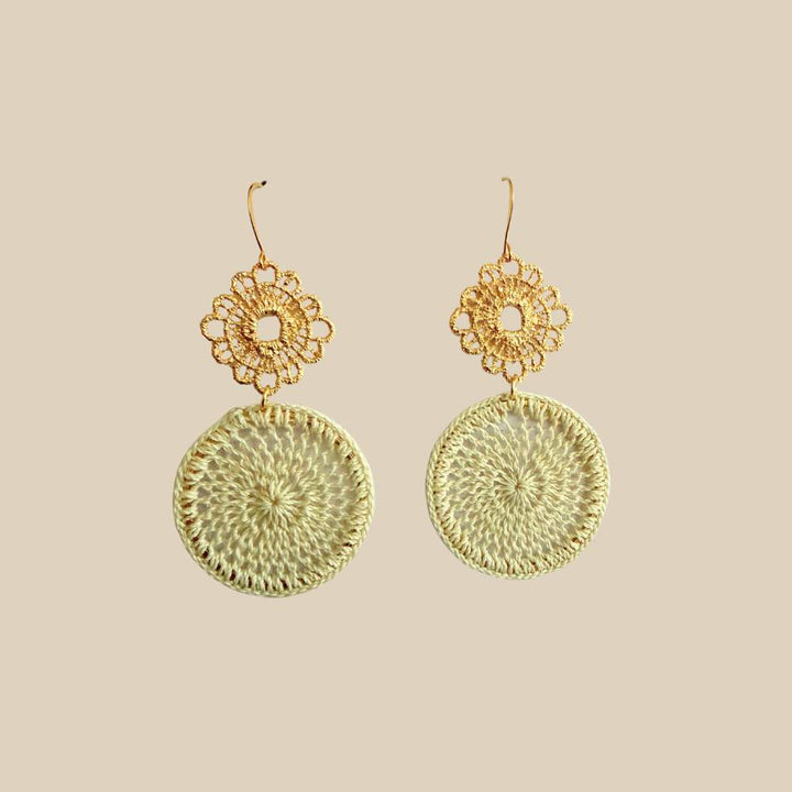 Ornate Round Disc Earrings