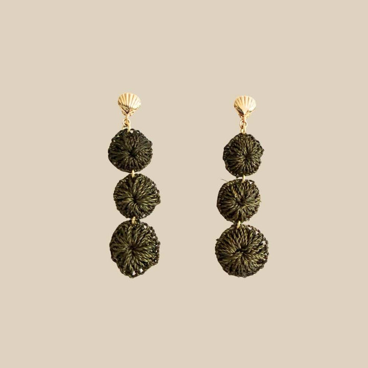 Green Shell Droplet Earrings
