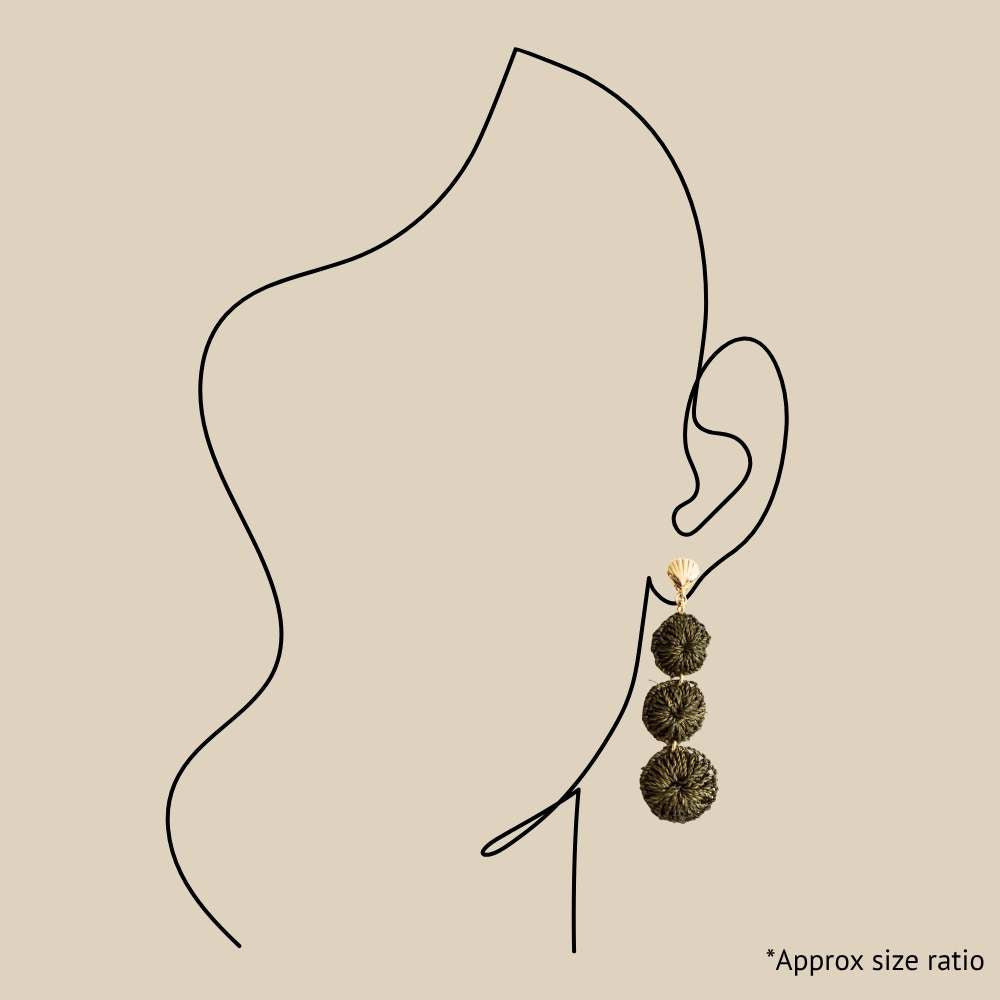 Green Shell Droplet Earrings