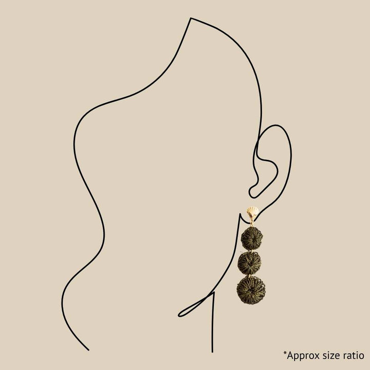 Green Shell Droplet Earrings