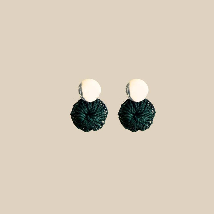 Green/Silver Stud Earrings
