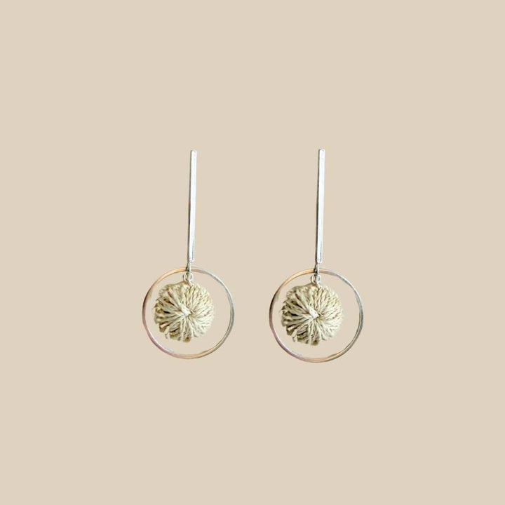 Natural/Silver Orbit Earrings