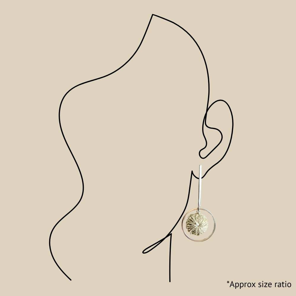 Natural/Silver Orbit Earrings