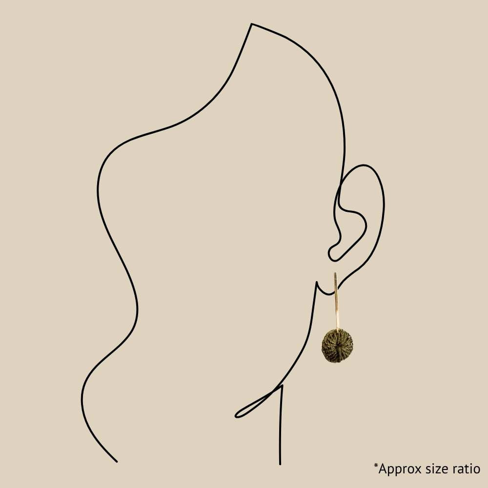 Green/Gold Long Bar Earrings