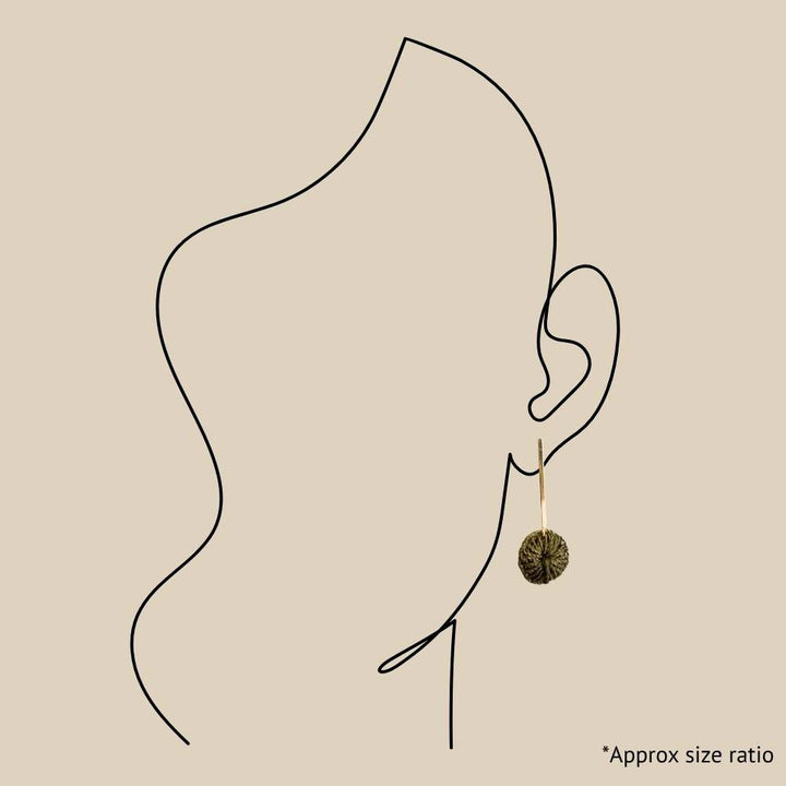 Green/Gold Long Bar Earrings