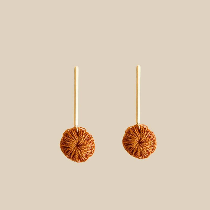 Rust/Gold Long Bar Earrings