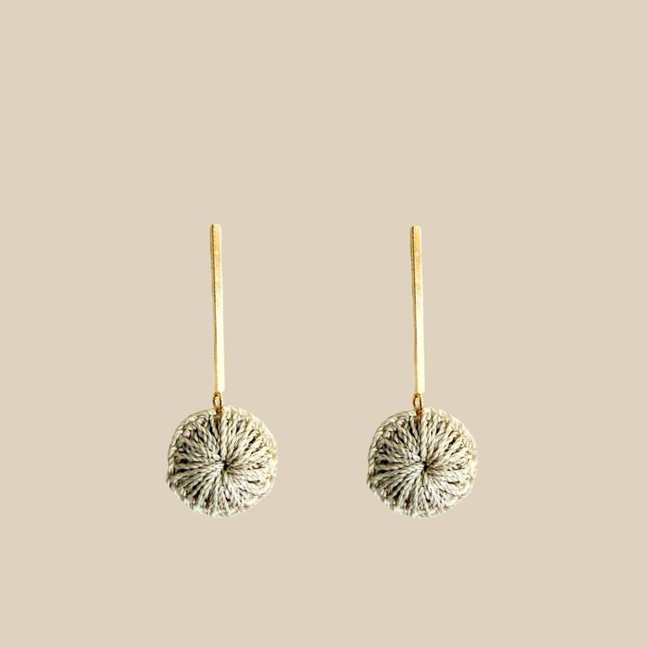 Natural/Gold Long Bar Earrings