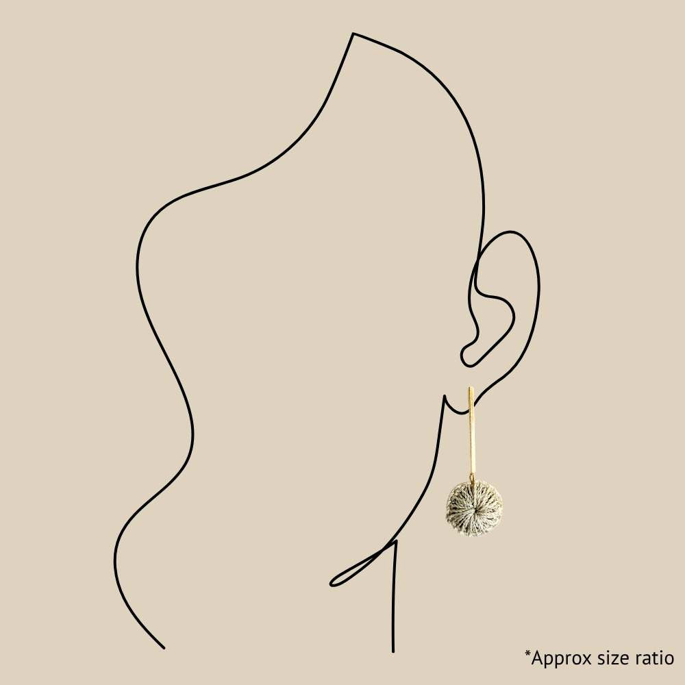 Natural/Gold Long Bar Earrings