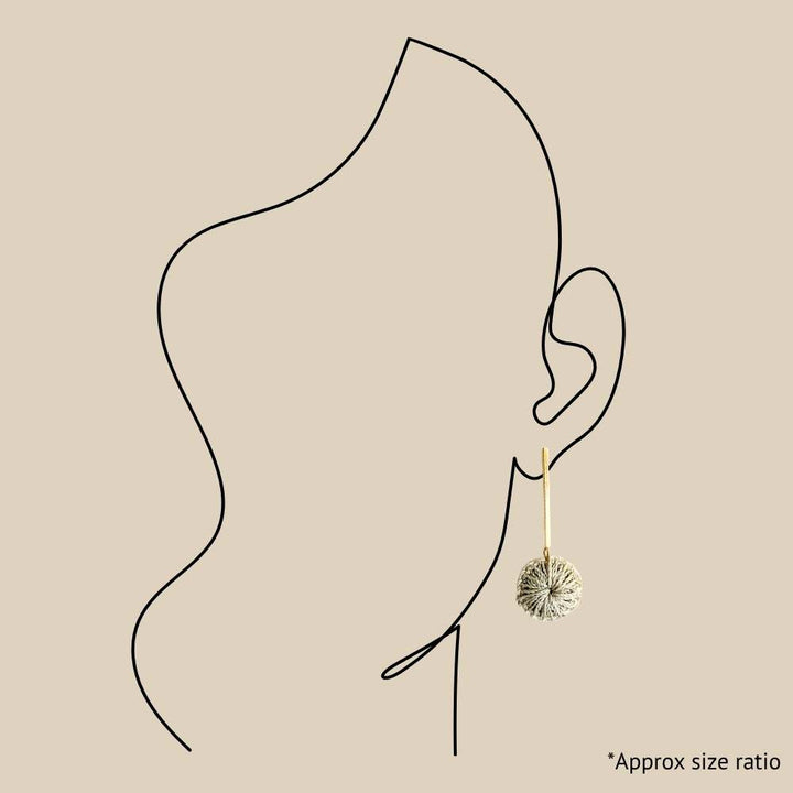 Natural/Gold Long Bar Earrings