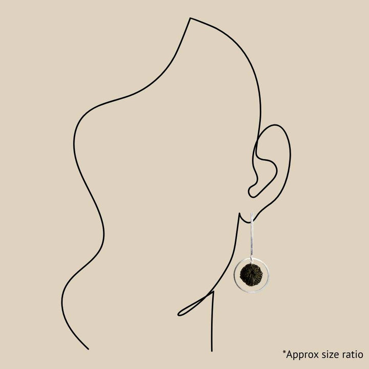 Green/Silver Orbit Earrings