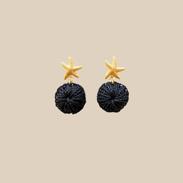 Black Star Fish Earrings