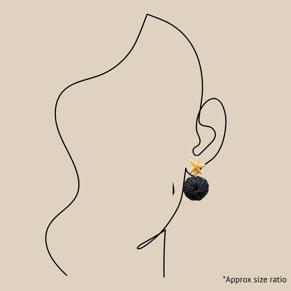 Black Star Fish Earrings