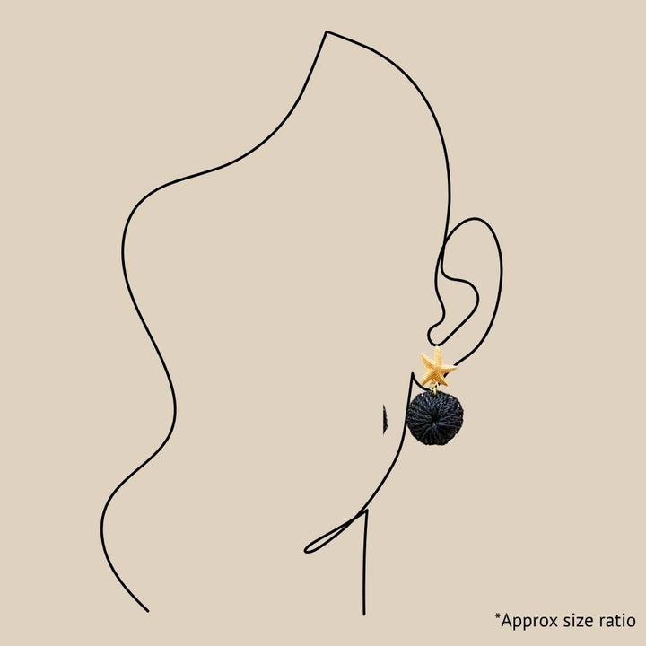 Black Star Fish Earrings