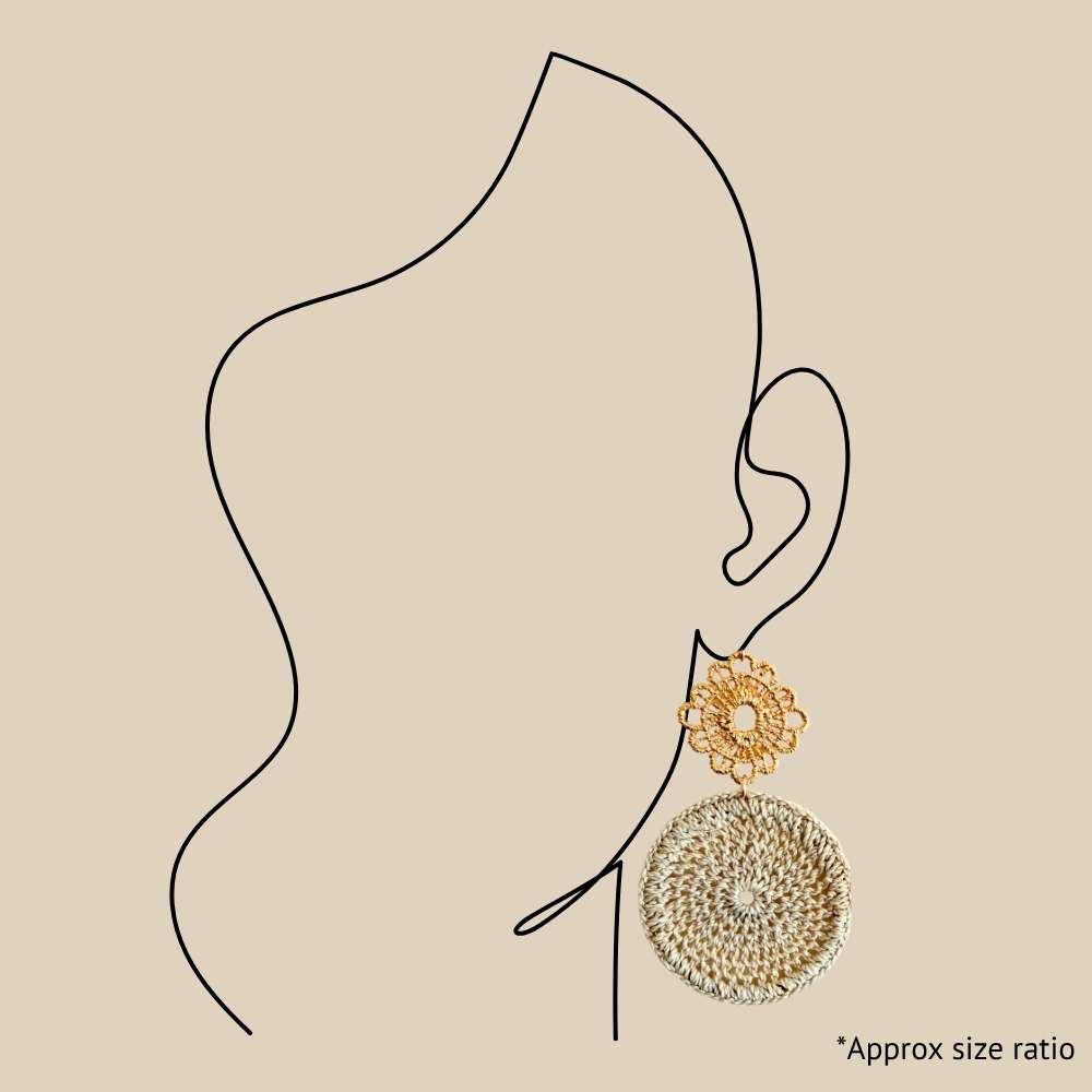 Ornate Disc Earrings Natural