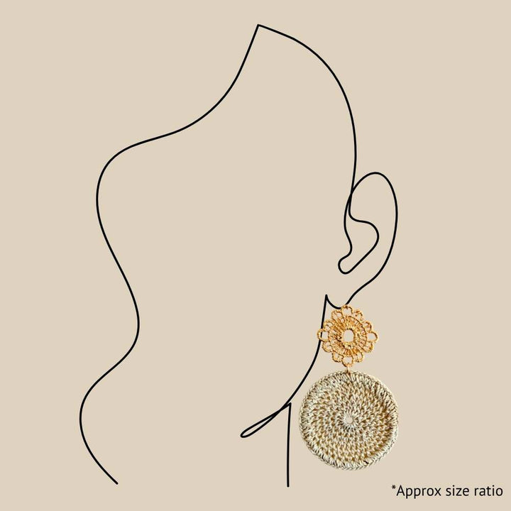 Ornate Disc Earrings Natural