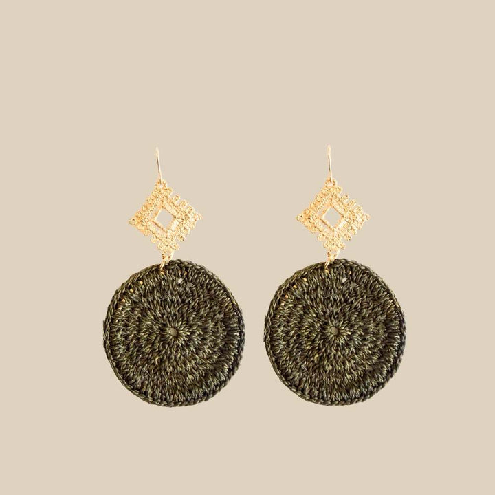 Diamond Ornate Green Earrings