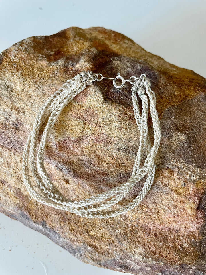 Triple Strand Sterling Silver Bracelet