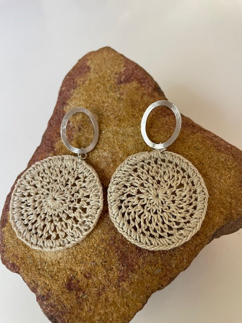 Silver Hoop and Disc Earrings