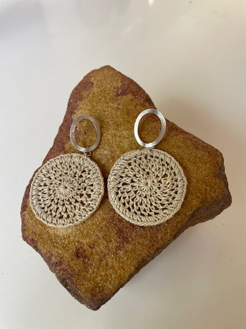 Silver Hoop and Disc Earrings