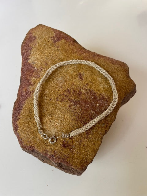 Natural and Sterling Silver Single Strand Bracelet